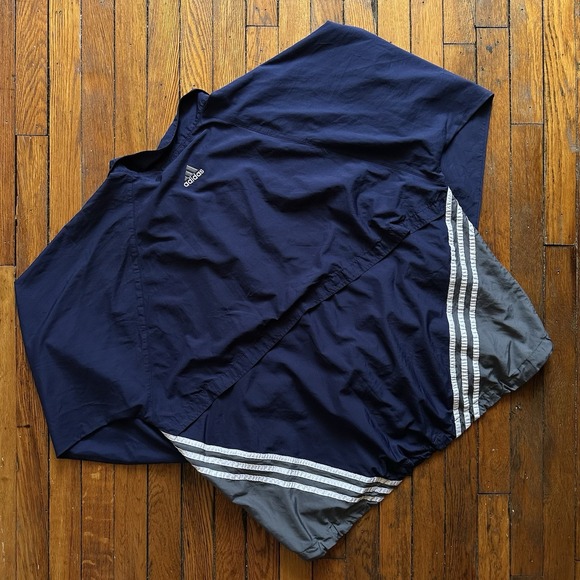 Vtg 90s Adidas Windbreaker Track Jacket‎ Bomber Men XL Blue Gray Color Block - Picture 8 of 8